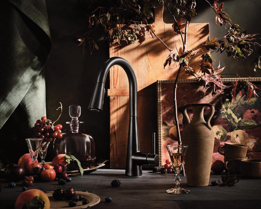 Moen Matte Black Single Handle Pull Down Voice Activated Kitchen Faucet with PowerBoost and Reflex Technology 