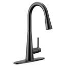 Moen Matte Black Single Handle Pull Down Voice Activated Kitchen Faucet with PowerBoost and Reflex Technology 