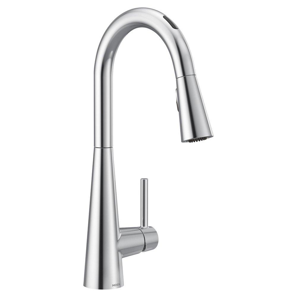 Moen Chrome Single Handle Pull Down Voice Activated Kitchen Faucet with PowerBoost and Reflex Technology 