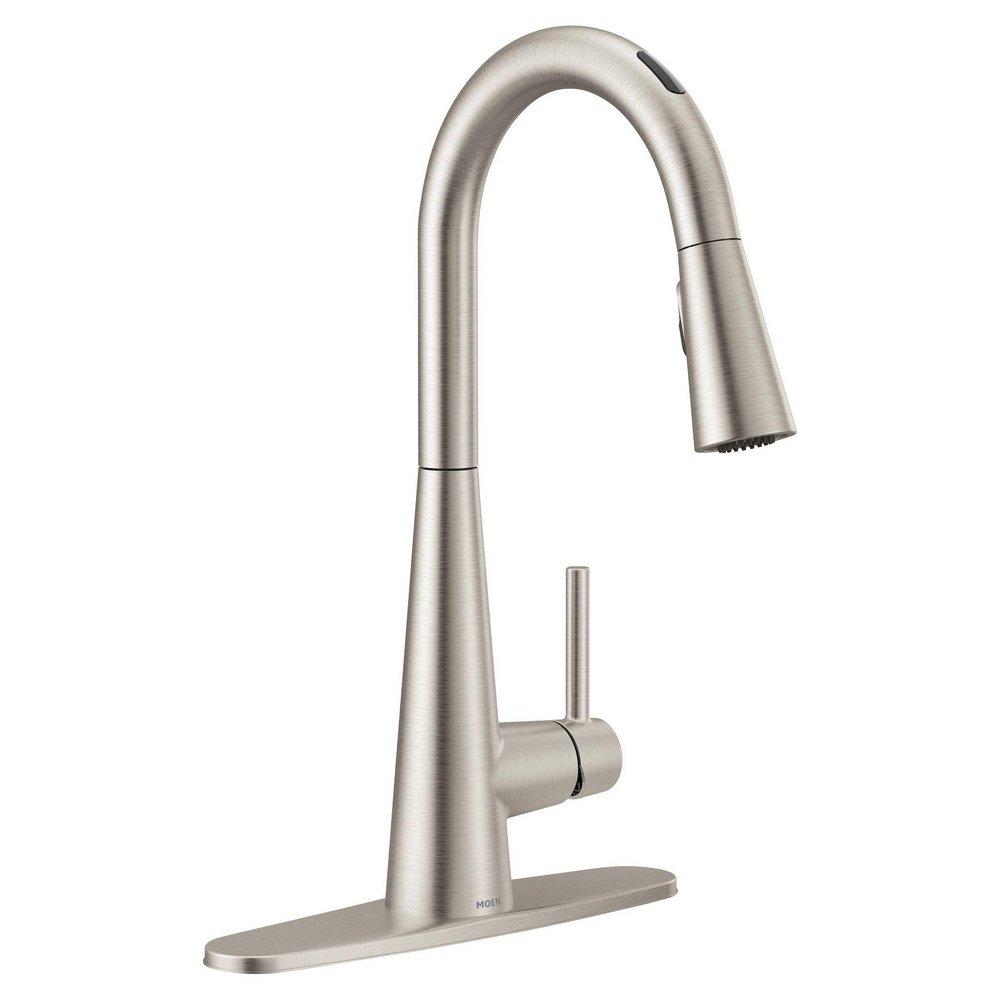 Moen Spot Resist Stainless Single Handle Pull Down Voice Activated Kitchen Faucet with PowerBoost and Reflex Technology 