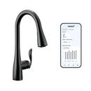 Moen Matte Black Single Handle Pull Down Voice Activated Kitchen Faucet with PowerBoost and Reflex Technology 
