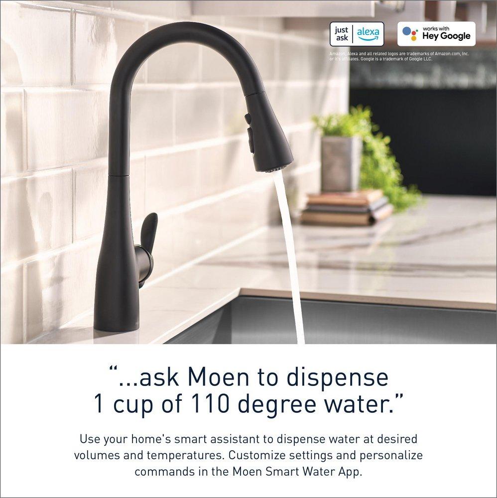 Moen Spot Resist&trade; Stainless Single Handle Pull Down Voice Activated Kitchen Faucet with PowerBoost and Reflex Technology 