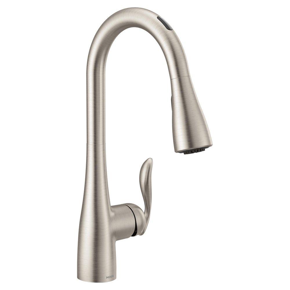 Moen Spot Resist&trade; Stainless Single Handle Pull Down Voice Activated Kitchen Faucet with PowerBoost and Reflex Technology 
