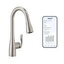 Moen Spot Resist Stainless Single Handle Pull Down Voice Activated Kitchen Faucet with PowerBoost and Reflex Technology 