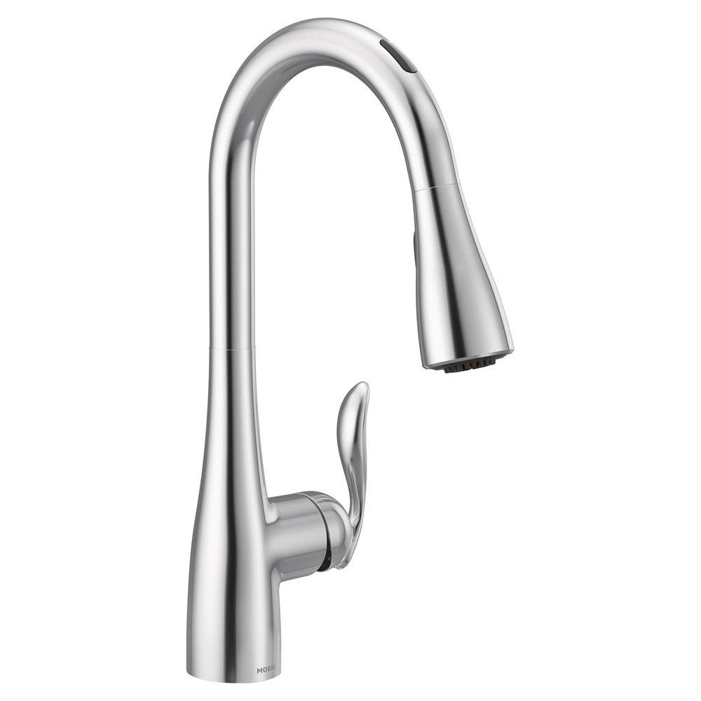 Moen Chrome Single Handle Pull Down Voice Activated Kitchen Faucet with PowerBoost and Reflex Technology 