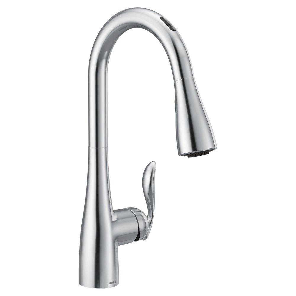 Moen Chrome Single Handle Pull Down Voice Activated Kitchen Faucet with PowerBoost and Reflex Technology 