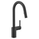 Moen Matte Black Single Handle Pull Down Voice Activated Kitchen Faucet with Power Clean and Reflex Technology 