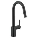 Moen Matte Black Single Handle Pull Down Voice Activated Kitchen Faucet with Power Clean and Reflex Technology 