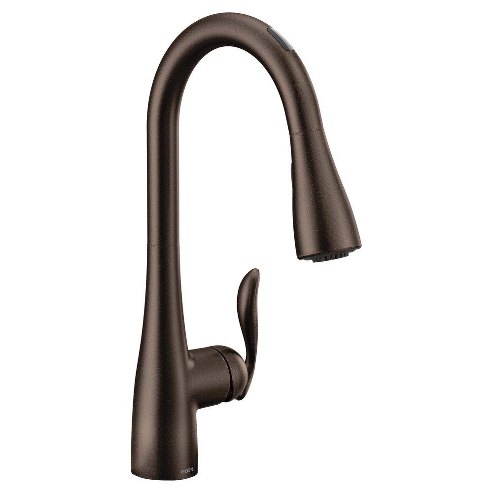 Moen Oil Rubbed Bronze Single Handle Pull Down Voice Activated Kitchen Faucet with PowerBoost and Reflex Technology 