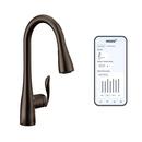 Moen Oil Rubbed Bronze Single Handle Pull Down Voice Activated Kitchen Faucet with PowerBoost and Reflex Technology 