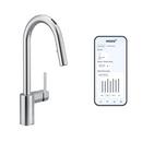 Moen Chrome Single Handle Pull Down Voice Activated Kitchen Faucet with Power Clean and Reflex Technology 