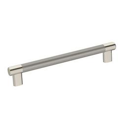 8 in. Center-to-Center Cabinet Pull in Polished Nickel/Stainless Steel