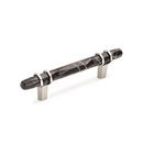 CARRIONE 3-3/4 IN (96 MM) CENTER-TO-CENTER MARBLE BLACK/POLISHED NICKEL CABINET PULL 