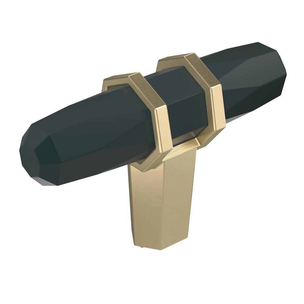 2-1/2 in Length Cabinet Knob in Black Bronze/Golden Champagne 