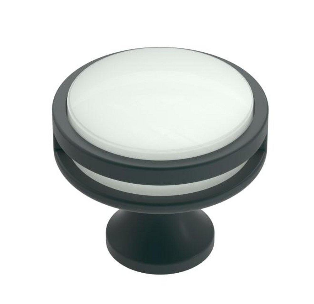 Amerock Matte Black/Frosted 1-3/8 in. Knob 