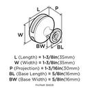 Amerock Matte Black/Frosted 1-3/ 8 in. Round Knob 