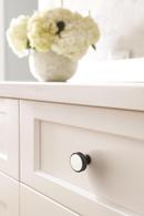 Amerock Matte Black/Frosted 1-3/ 8 in. Round Knob 