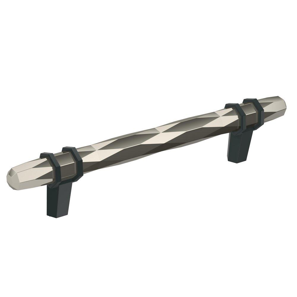 LONDON 5-1/16 IN (128 MM) CENTER-TO-CENTER POLISHED NICKEL/BLACK BRONZE CABINET PULL 