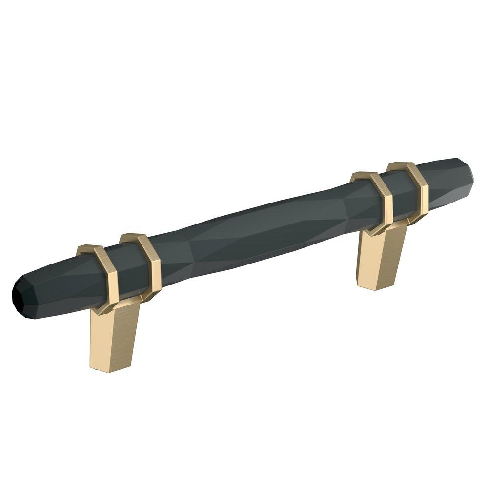 3-3/4 in Center-to-Center Cabinet Pull in Black Bronze/Golden Champagne 