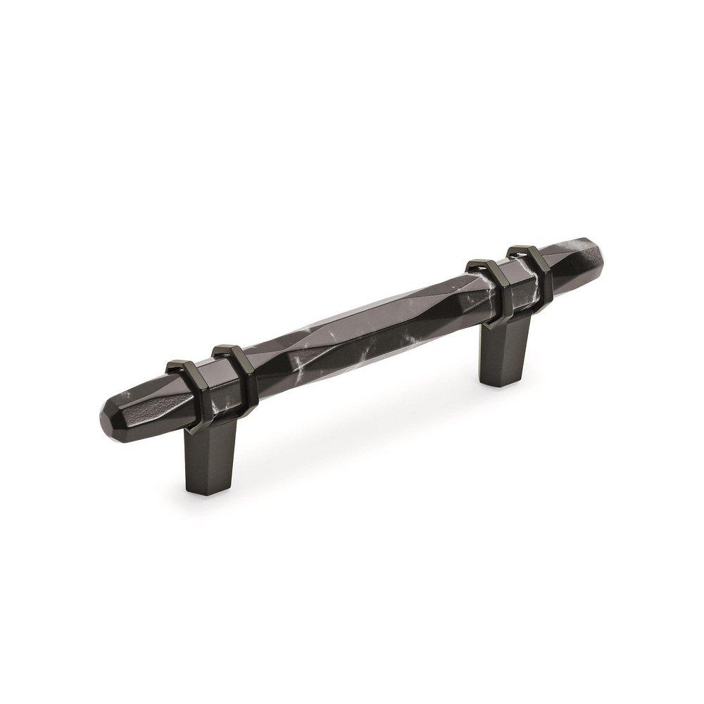 CARRIONE 3-3/4 IN (96 MM) CENTER-TO-CENTER MARBLE BLACK/BLACK BRONZE CABINET PULL 