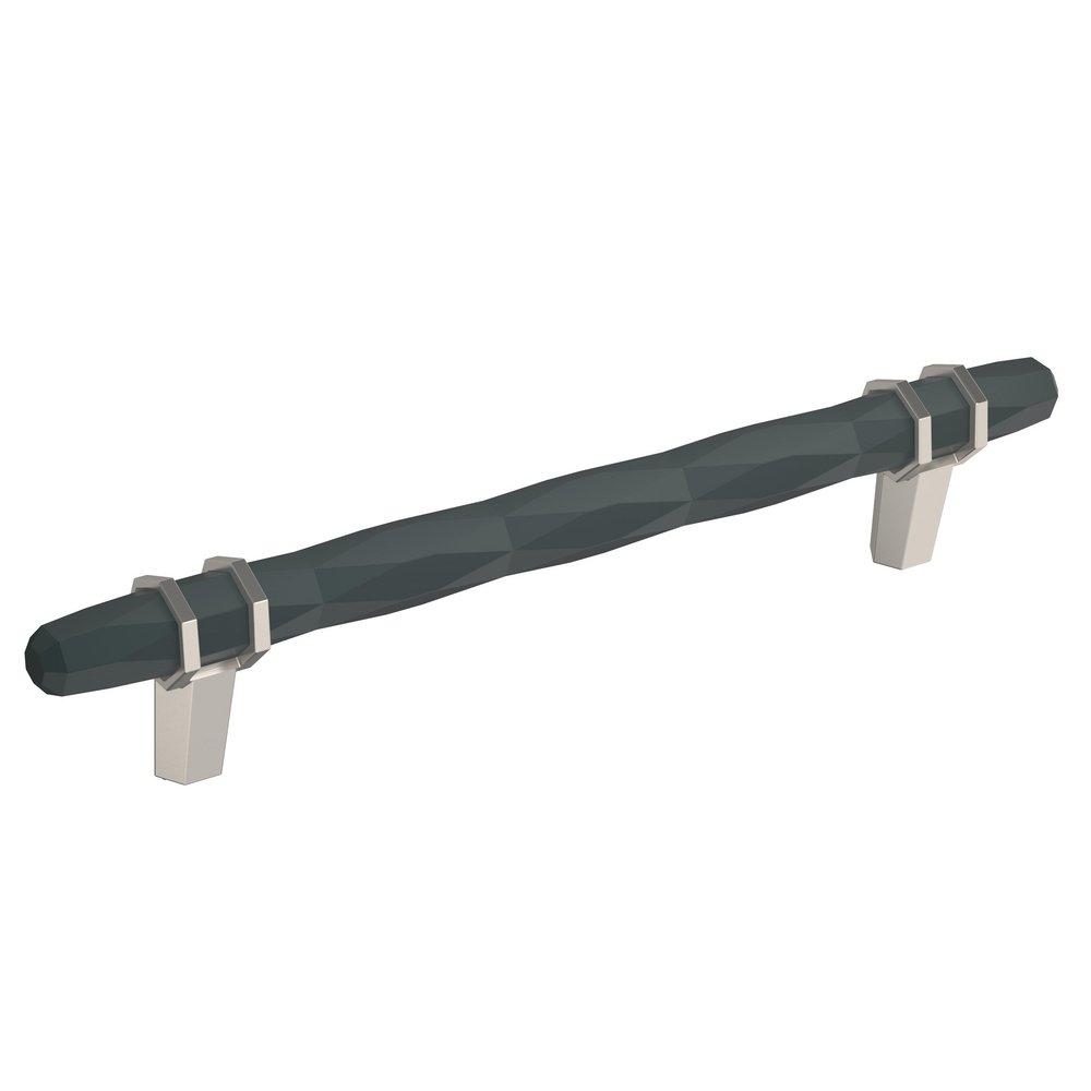 LONDON 6-5/16 IN (160 MM) CENTER-TO-CENTER BLACK BRONZE/SATIN NICKEL CABINET PULL 
