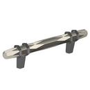 3-3/4 in. Center-to-Center Cabinet Pull in Polished Nickel/Black Chrome