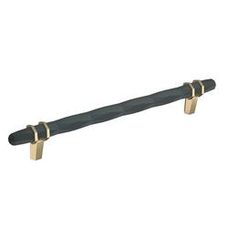 8 in. Center-to-Center Cabinet Pull in Black Bronze/Golden Champagne