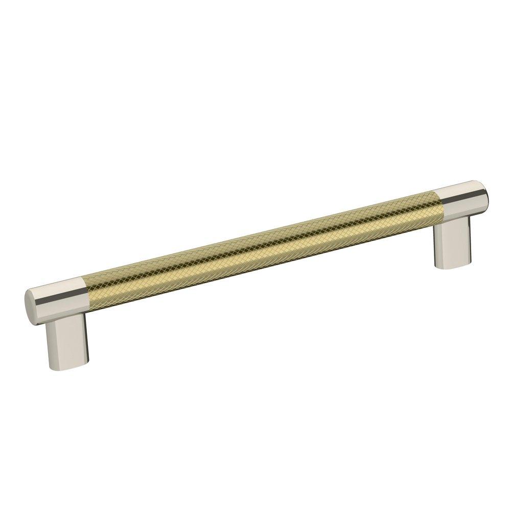 ESQUIRE 8 IN (203 MM) CENTER-TO-CENTER POLISHED NICKEL / GOLDEN CHAMPAGNE CABINET PULL 