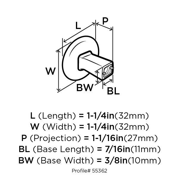 Amerock Matte Black 1-3/8 in. Oval Knob 