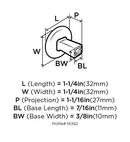 Amerock Matte Black 1-3/8 in. Oval Knob 