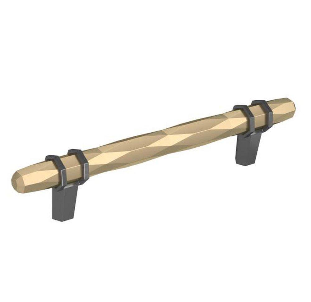 Amerock Golden Champagne/Black Chrome 5-1/16 in. Center-to-Center Pull 