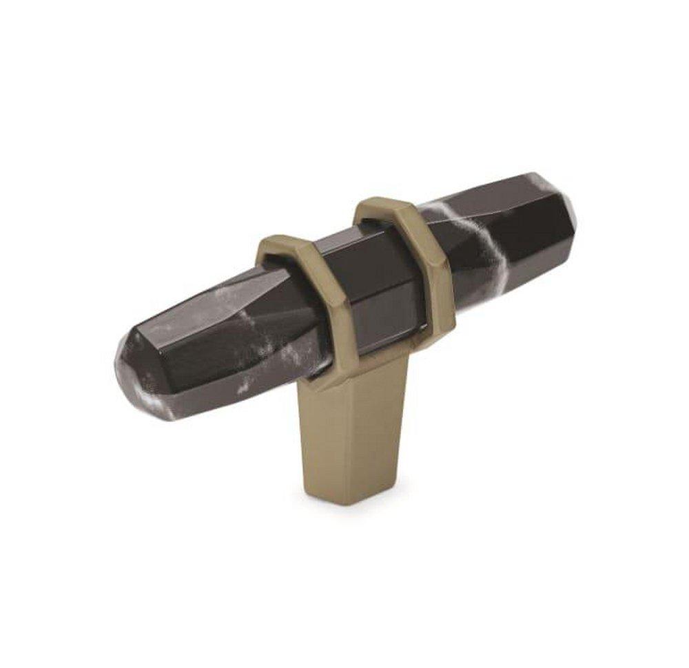 Amerock Marble Black/Golden Champagne 9/16 in. Knob 