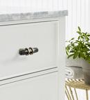 Amerock Marble Black/Golden Champagne 2-1/2 in. Cabinet Knob 