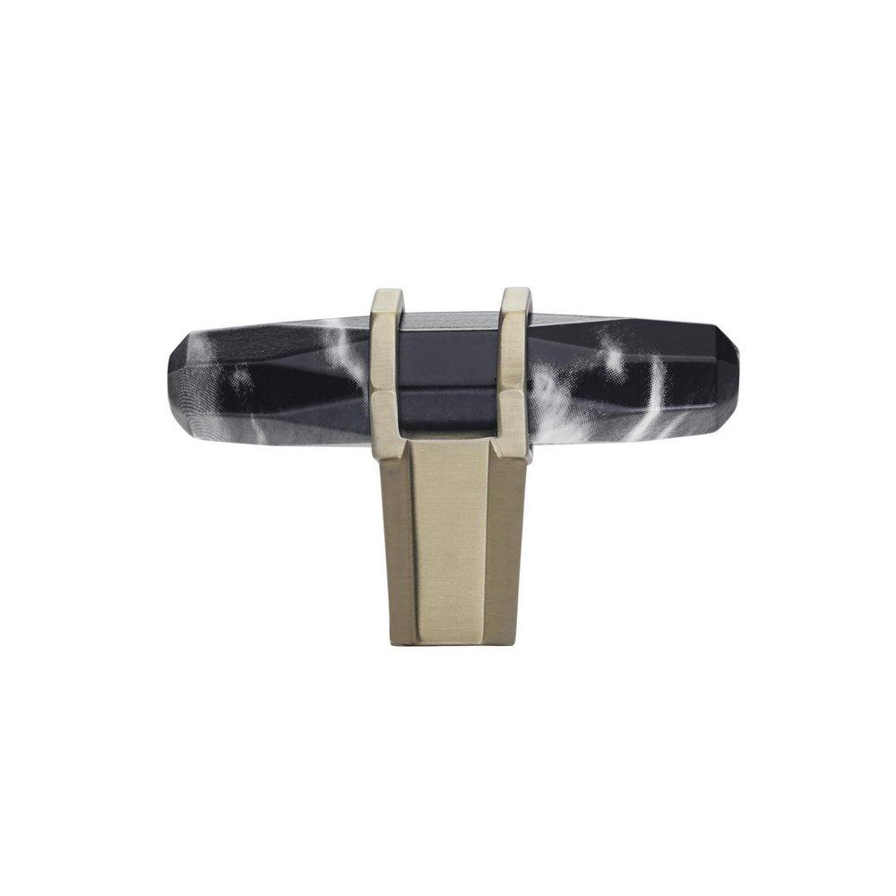 Amerock Marble Black/Golden Champagne 2-1/2 in. Cabinet Knob 