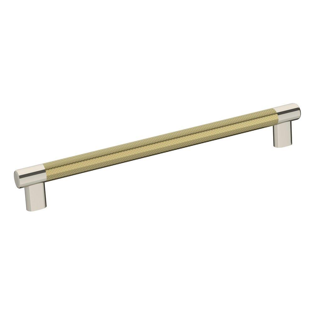 ESQUIRE 10-1/16 IN (256 MM) CENTER-TO-CENTER POLISHED NICKEL/GOLDEN CHAMPAGNE CABINET PULL 