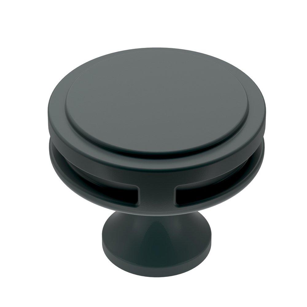 OBERON 1-3/8 IN (35 MM) DIAMETER MATTE BLACK CABINET KNOB 
