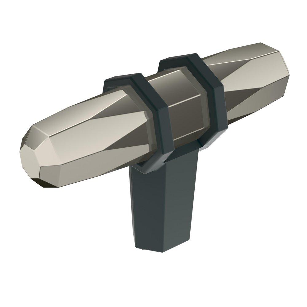 LONDON 2-1/2 IN (64 MM) LENGTH POLISHED NICKEL/BLACK BRONZE CABINET KNOB 