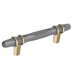 3-3/4 in. Center-to-Center Cabinet Pull in Black Chrome/Golden Champagne