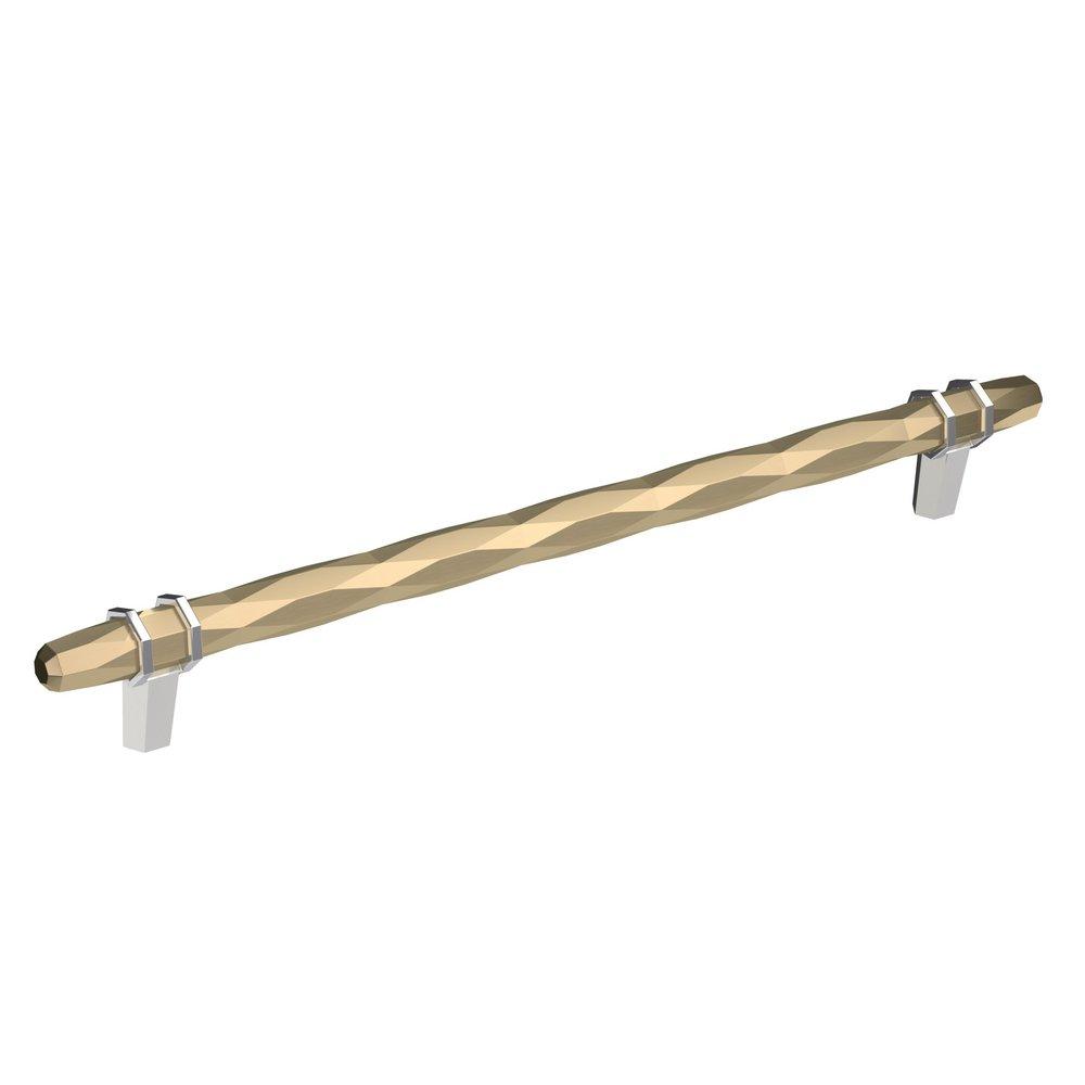 LONDON 10-1/16 IN (256 MM) CENTER-TO-CENTER GOLDEN CHAMPAGNE/POLISHED CHROME CABINET PULL 