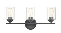 3-Light Vanity Fixture in Matte Black