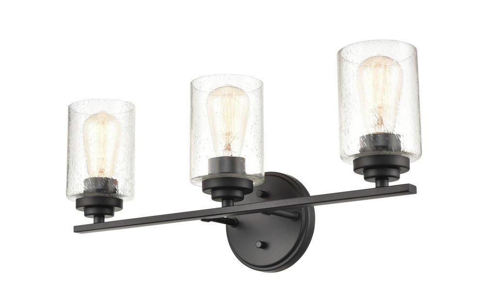 Millennium Lighting Matte Black 100W 3-Light Medium E-26 Vanity Fixture 