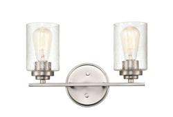 2-Light Vanity Fixture in Satin Nickel
