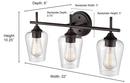 Millennium Lighting Matte Black 3-Light Vanity Fixture 