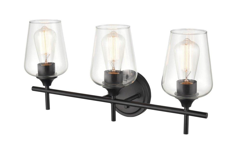 Millennium Lighting Matte Black 100W 3-Light Medium E-26 Vanity Fixture 