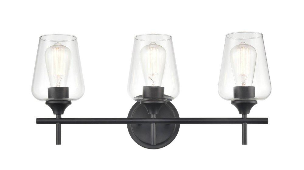 Millennium Lighting Matte Black 100W 3-Light Medium E-26 Vanity Fixture 