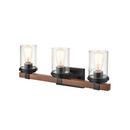 Millennium Lighting Matte Black 100W Medium E-26 Vanity Fixture in Matte Black with Wood Grain 