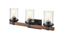 Millennium Lighting Matte Black/Wood Grain Vanity Fixture in Matte Black/Wood Grain 