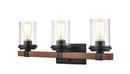 Millennium Lighting Matte Black Vanity Fixture in Matte Black/Wood Grain 