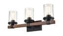Millennium Lighting Matte Black Vanity Fixture in Matte Black/Wood Grain 