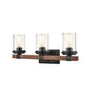 Millennium Lighting Matte Black 100W Medium E-26 Vanity Fixture in Matte Black with Wood Grain 